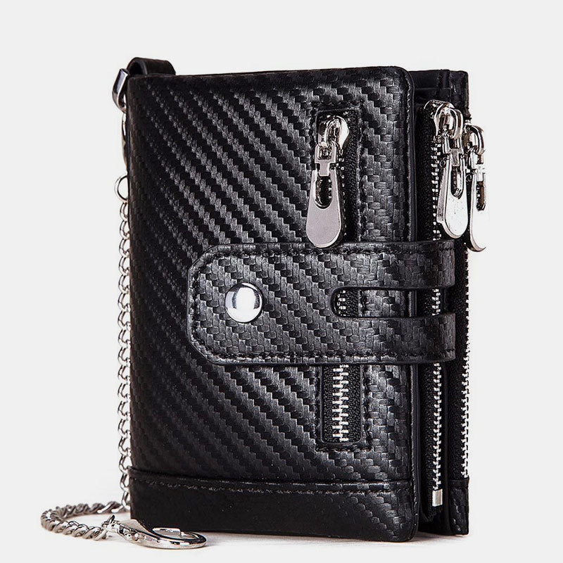 Genuine Leather Anti-theft RFID Wallet With Chain
