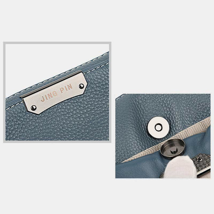 Genuine Leather Small Triple Compartment Crossbody Bag Shoulder Bags for Women
