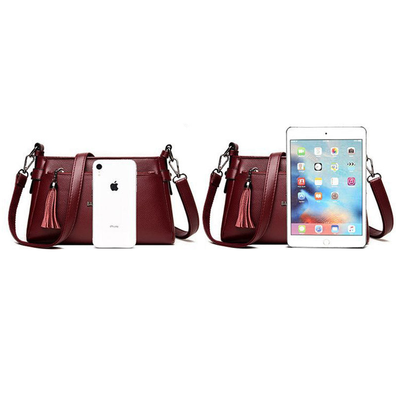 Genuine Leather Crossbody Purse for Women Small Tassel Crossover Shoulder Bag - image 18