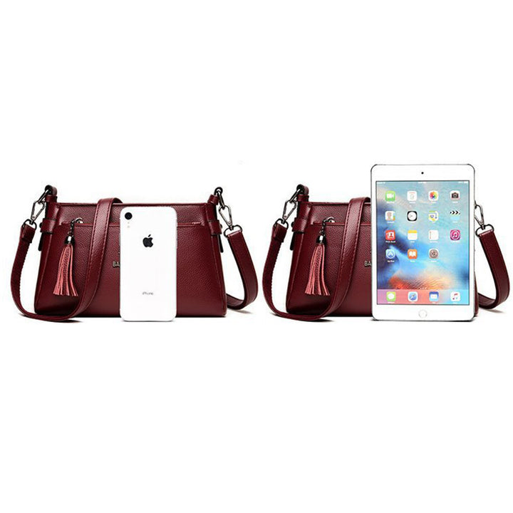 Genuine Leather Crossbody Purse for Women Small Tassel Crossover Shoulder Bag - image 18