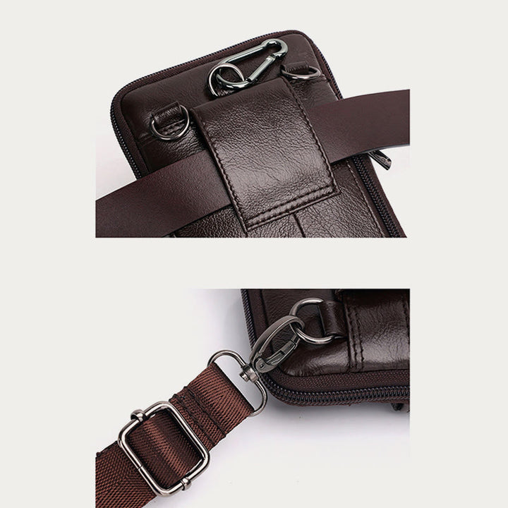 Messenger Bag For Men Mini Ultra Thin Leather Shoulder Bag