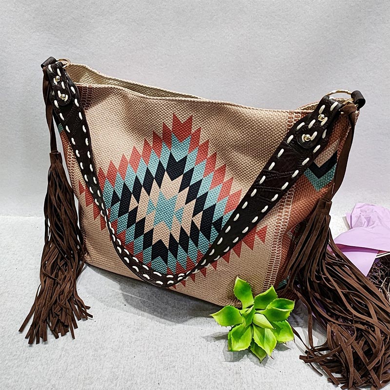 Women Tote Bag Fashion Bohemian Tassel Shoulder Bag Vintage Boho Handbags