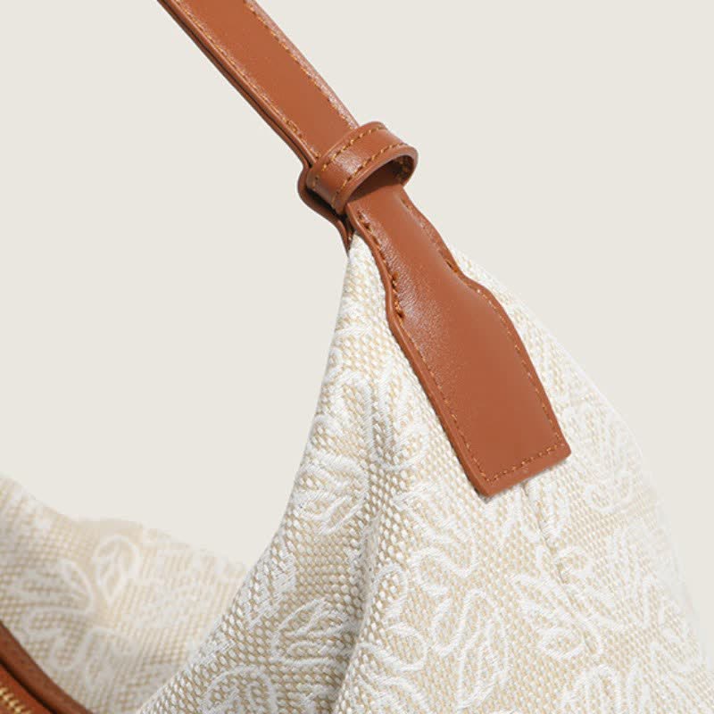 Canvas Handbag for Women Houndstooth Print Shoulder Bag Hobo Satchel