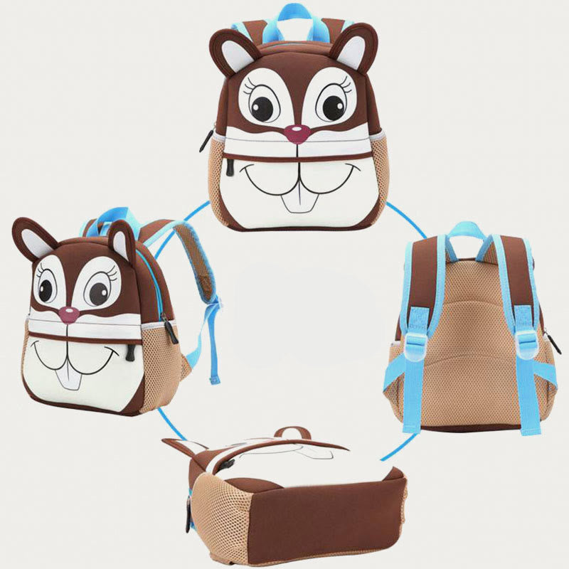 Backpack For Kids Cute Cartoon Animal Pattern Nylon Schoolbag