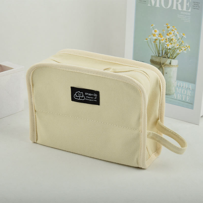 Pencil Case For Students Canvas Large Capacity Stationery Pencil Box