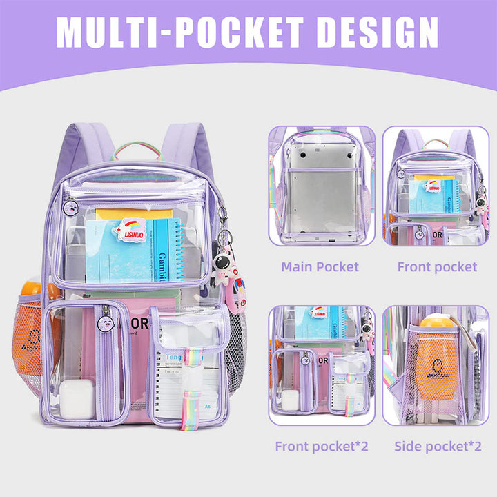Transparent Backpack For School Students Large Capacity Leisure PVC Daypack