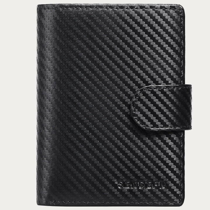 Genuine Leather RFID Blocking Small Wallet Card Case Purse - Carbon Fiber - image 15