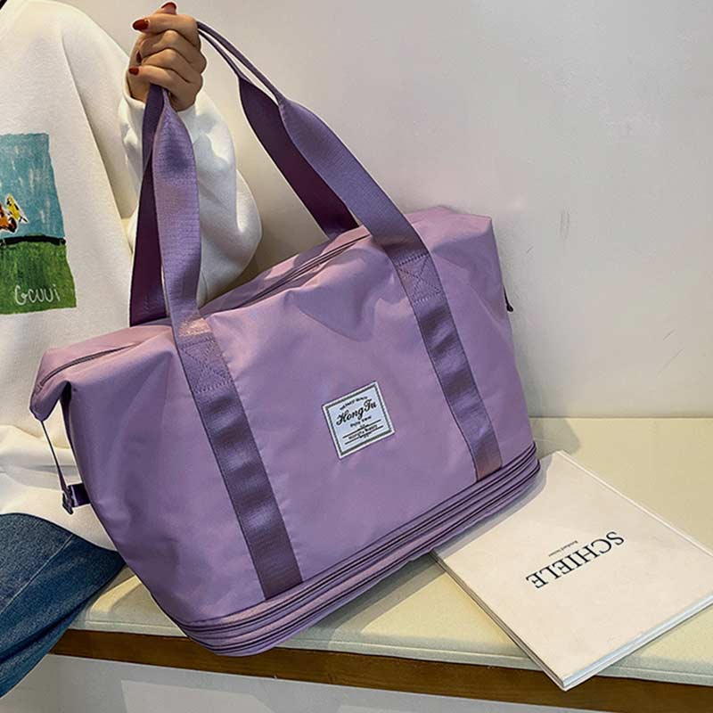 Super Large Capacity Waterproof Expandable Travel Handbag Expanding Two Layers