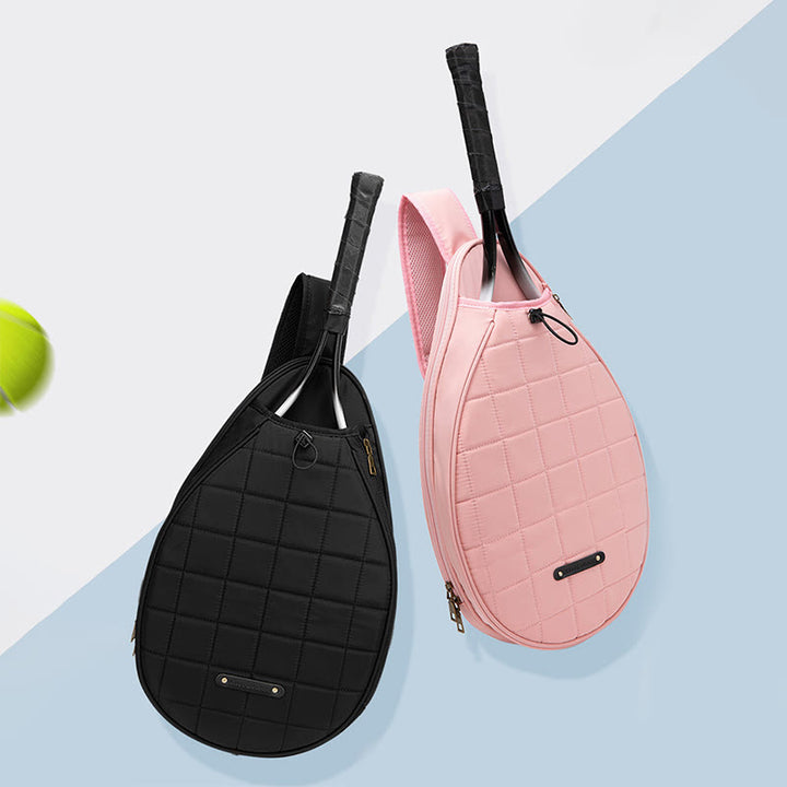 Racket Bag For Women Plaid Pattern Waterproof Polyester Crossbody Bag - image 9