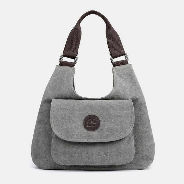 Multi-Pocket Hobo Handbag Casual Canvas Tote Purse Shoulder Bag