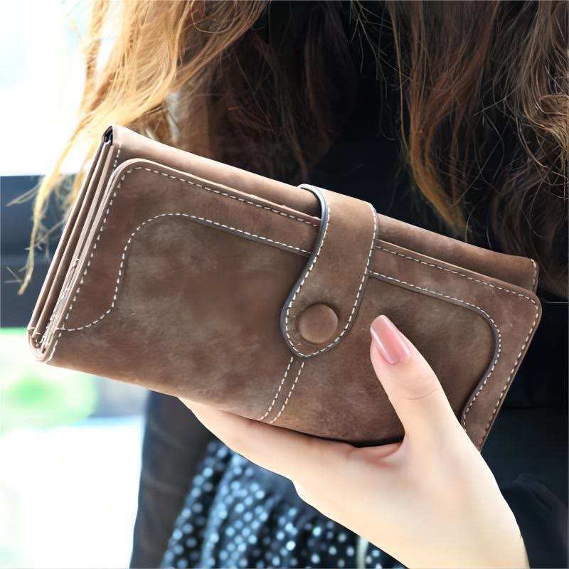 Long Wallet For Women Solid Color Multiple Slot Daily Purse - Sienna - image 15