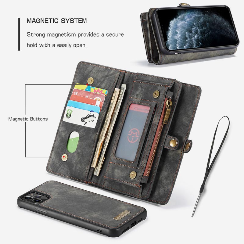 Retro Leather Wallet Phone Bag for iPhone & Samsung &Huawei with Multi-Slot