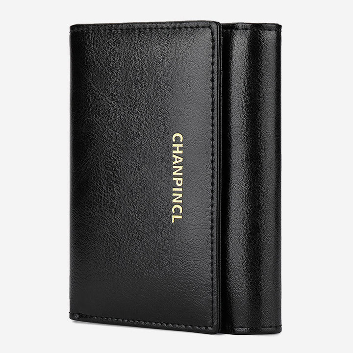 Wallet For Women Triple Folding Retro Short Shopping Money Clip - Black - image 8
