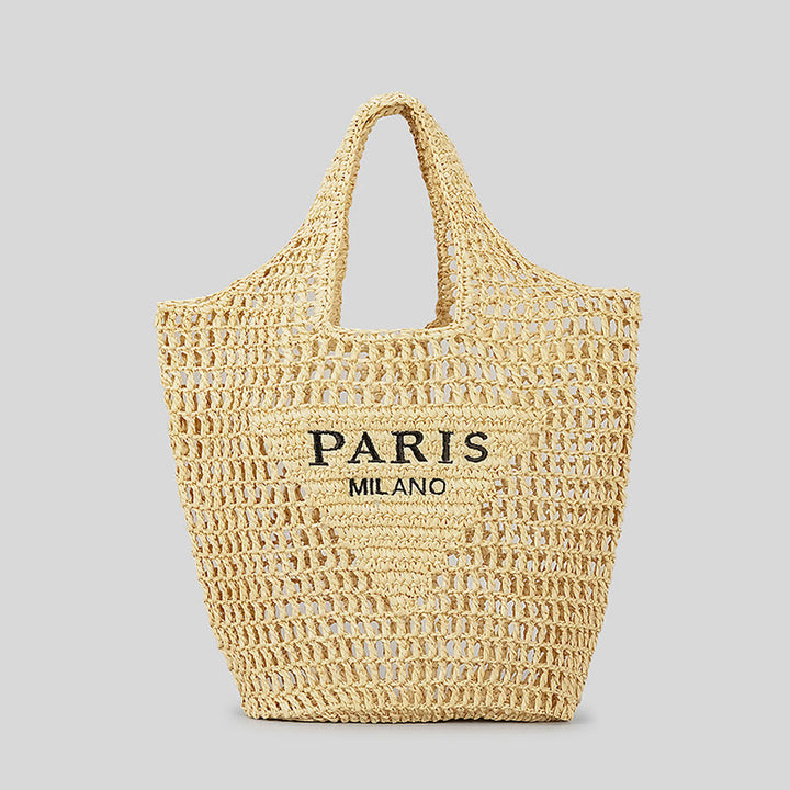 Beach Bag For Women Knitted Retro Hollowed Out Handbag