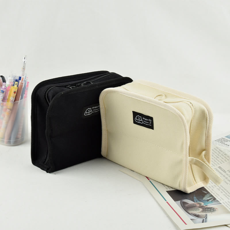 Pencil Case For Students Canvas Large Capacity Stationery Pencil Box