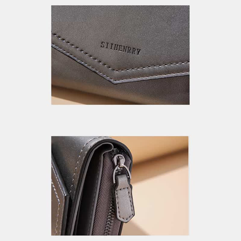 Women Short Bifold Wallet Faux Leather Purse RFID Blocking Card Holder