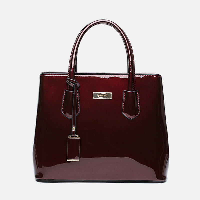 Retro mirror shiny leather Bucket Bag Women Crossbody handbag - image 6