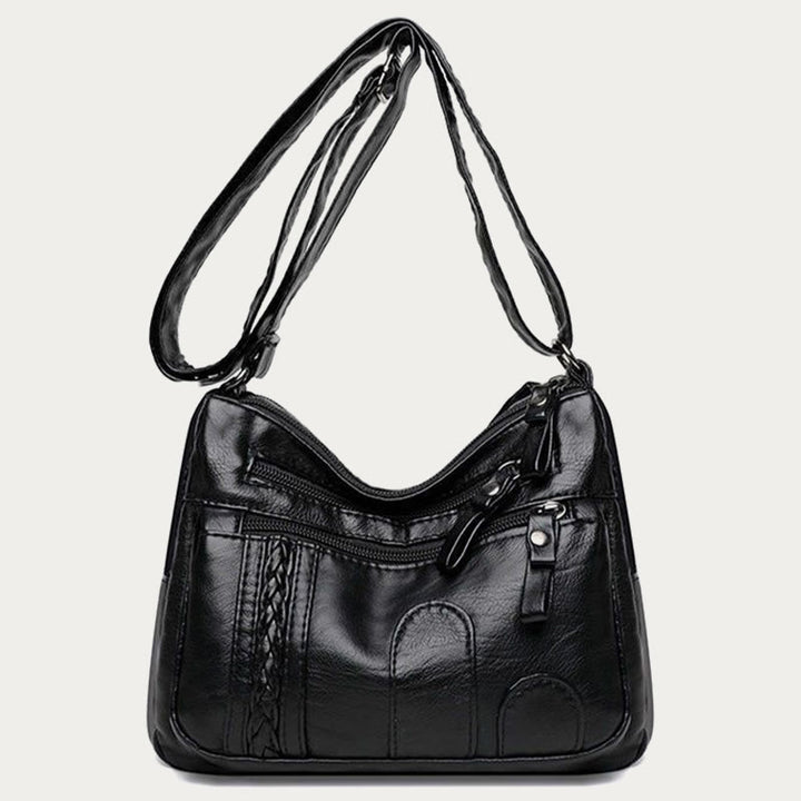Minimalist Tote Soft Leather Wide Shoulder Strap Crossbody Purse