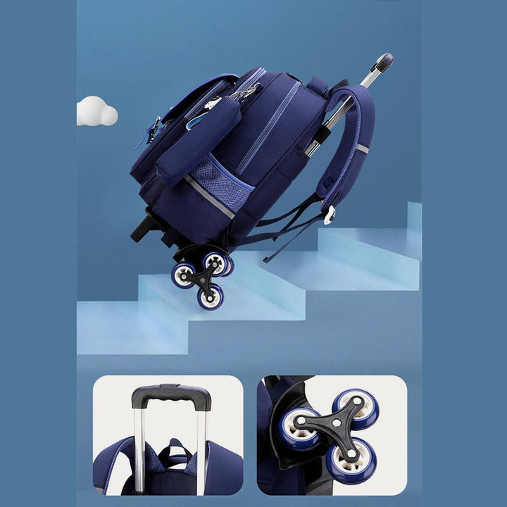 School Backpack For Kids Durable Waterproof Oxford Rolling School Bag