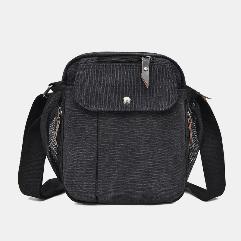 Mens Small Messenger Bag Multi-Slot Travel WorK Canvas Shoulder Bag