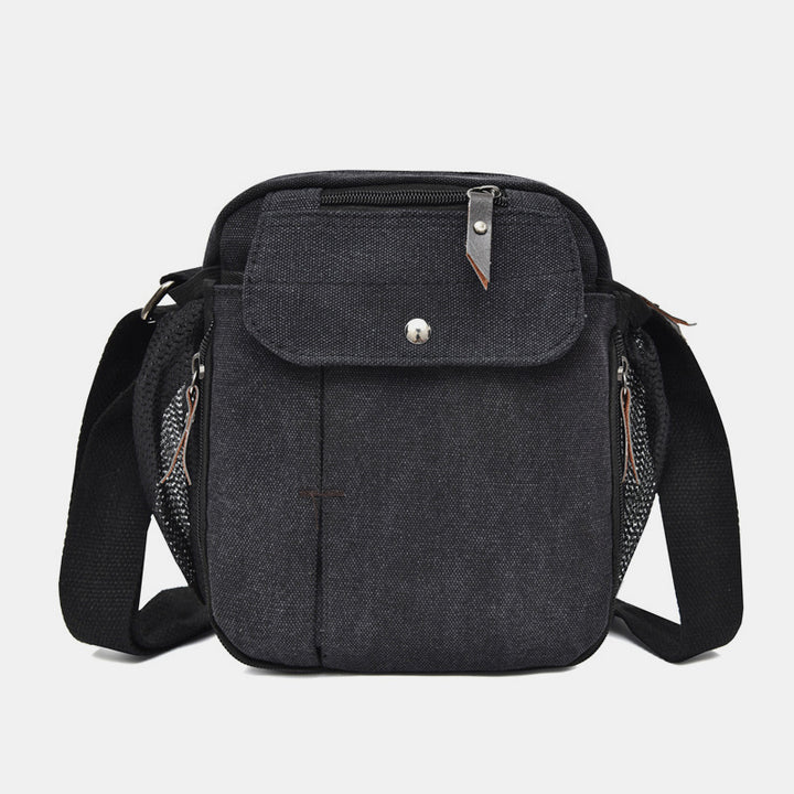 Mens Small Messenger Bag Multi-Slot Travel WorK Canvas Shoulder Bag