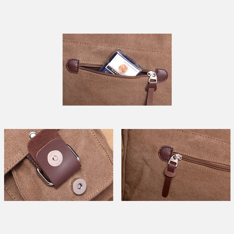 Messenger Bag for Men Large Capacity Casual Canvas Shoulder Bag