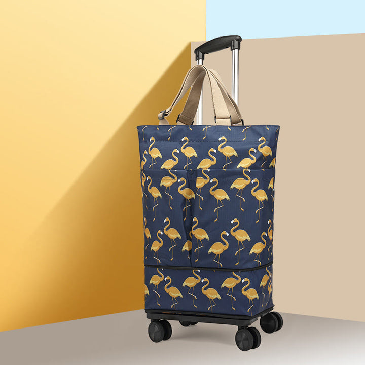 Tote Bag For Women Shopping Folding Removable Wheel Cart