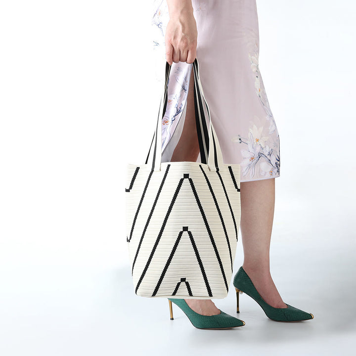 Women Knitted Handbag Women Large Capacity Simple Shoulder Bag
