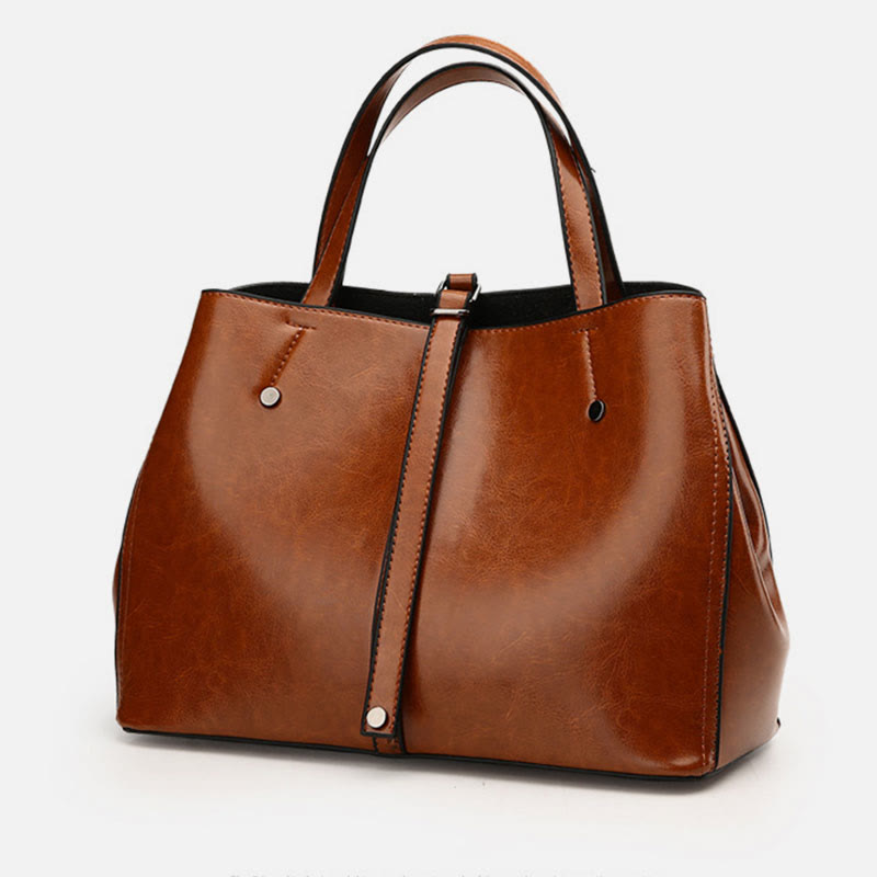Minimalist Tote Pure Color Leather Crossbody Handbag For Women - image 9