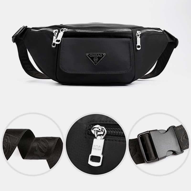 Multi-Pocket Nylon Waist Bag Lightweight Multi-Carry Chest Bag Waist Pack