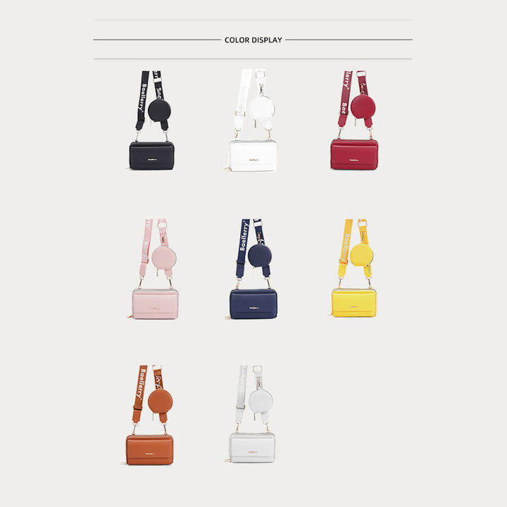 Phone Bag For Women Lychee Pattern Alphabet Straps Crossbody Bag