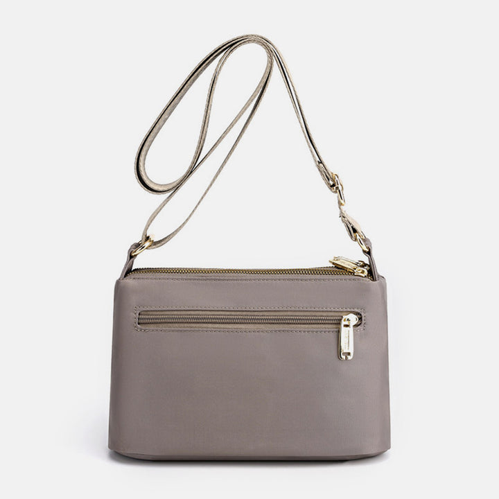 Triple Zip Small Crossbody Bag Lightweight Waterproof Nylon Shoulder Purses Handbags