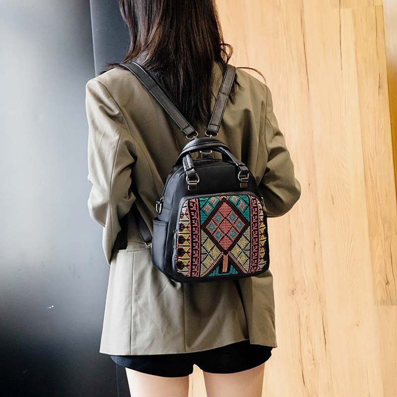 Multi-Carry Folk-Custom Bohemian Backpack