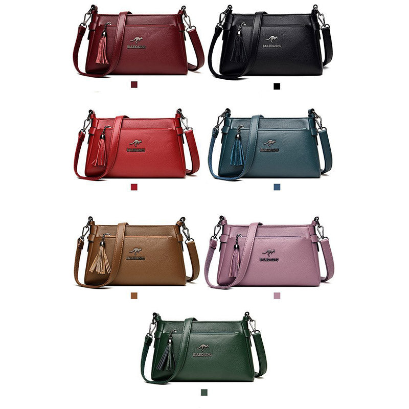 Genuine Leather Crossbody Purse for Women Small Tassel Crossover Shoulder Bag - image 19