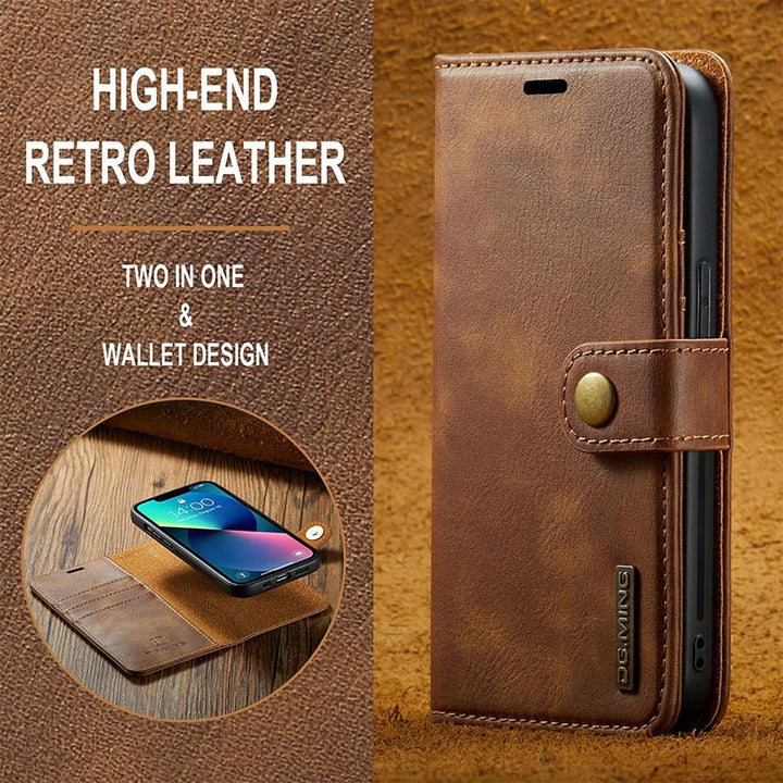 Magnetic Wallet Case for iPhone 13 Pro Max Multi Model Handmade PU Leather