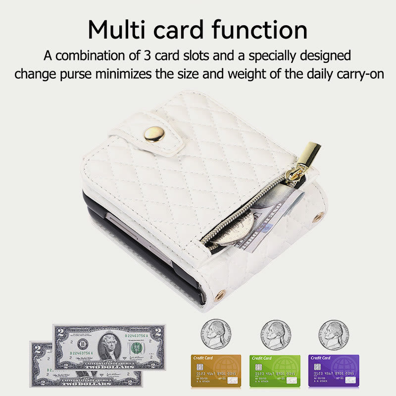 Phone Case For Daily  Z Flip5 Folded Quilted Pattern Case