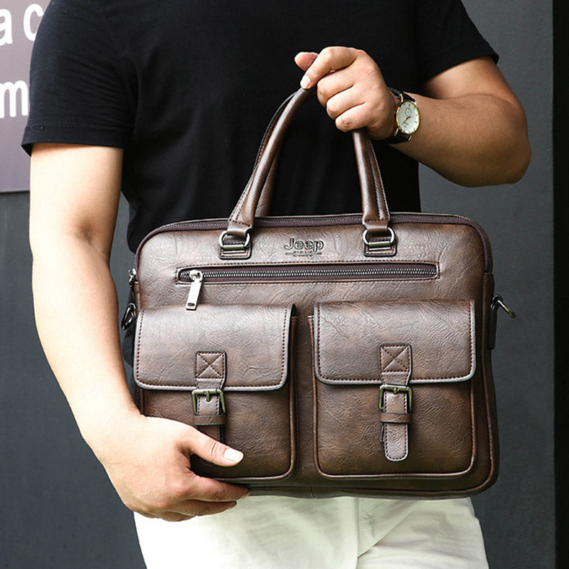 Vintage Briefcase for Men Laptop Computer Business Travel Messenger Bag
