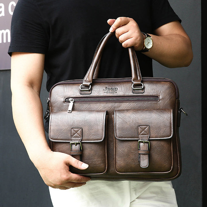 Vintage Briefcase for Men Laptop Computer Business Travel Messenger Bag