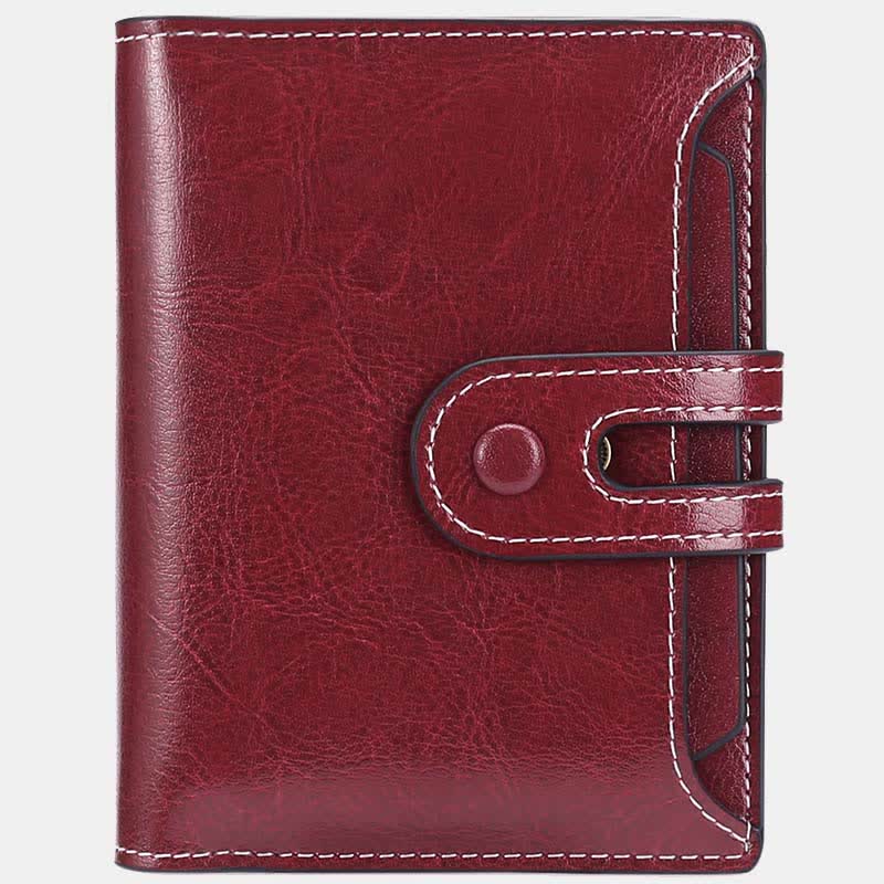 Women's Genuine Leather Bifold RFID Blocking Compact Wallet - image 7