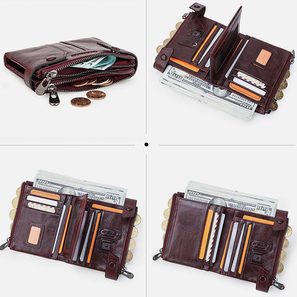 RFID Anti-Theft Multifunctional Genuine Leather Wallet