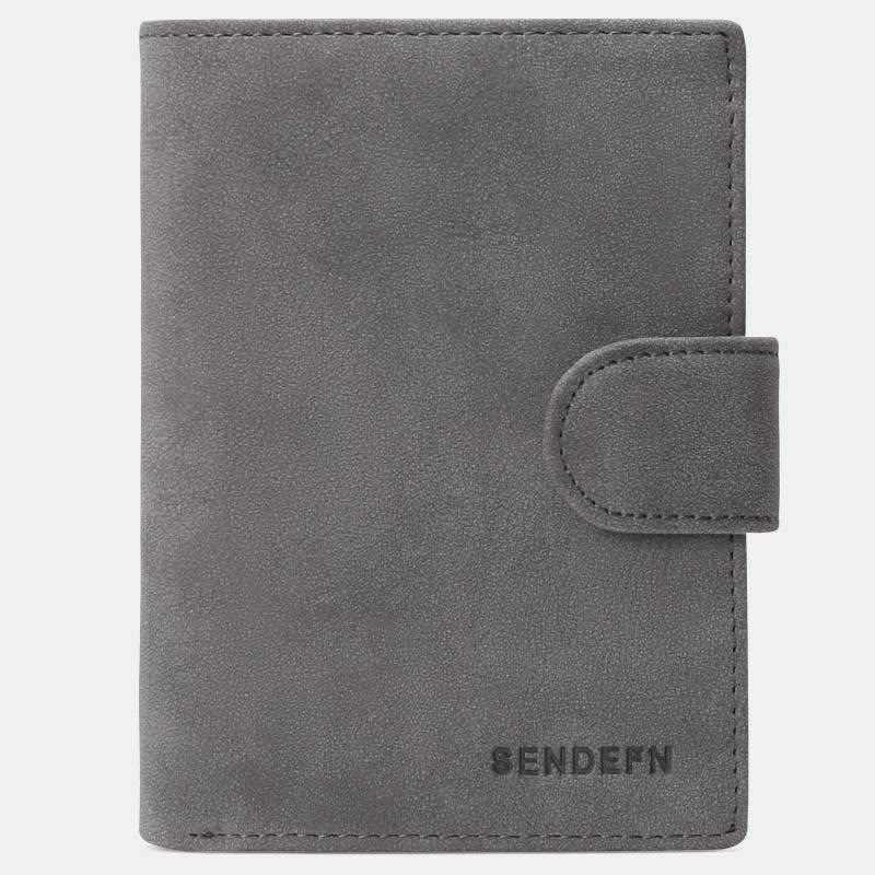 Genuine Leather RFID Blocking Small Wallet Card Case Purse - Gray - image 21