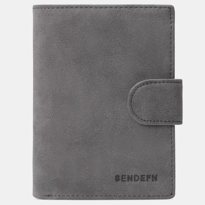 Genuine Leather RFID Blocking Small Wallet Card Case Purse - Gray - image 21