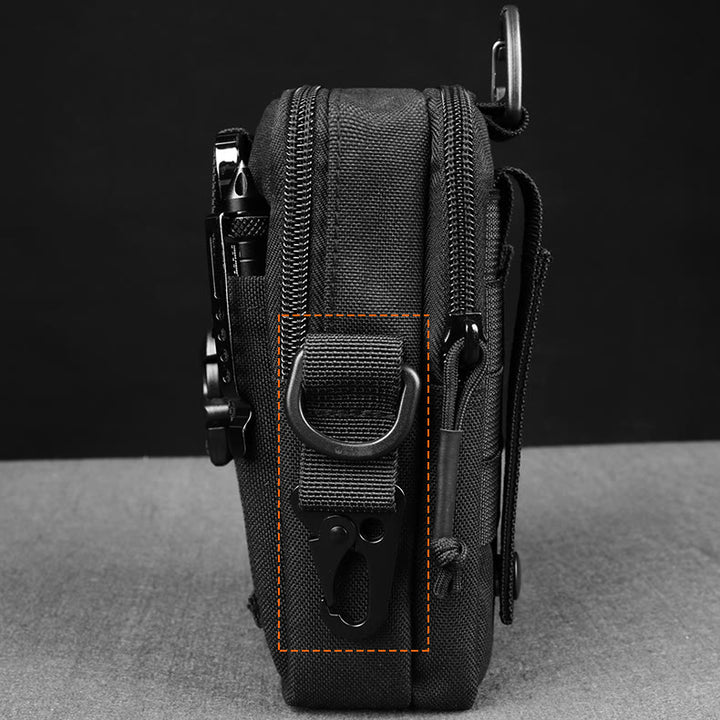 Tactical Waist Bag Belt Loop Phone Bag Pouch Fit 7.5" Cellphone with Crossbody Strap