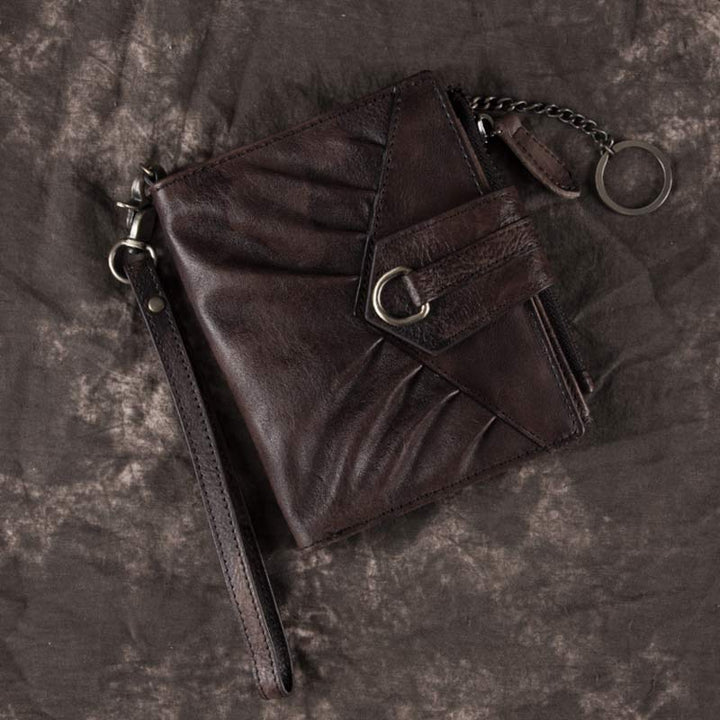 Retro Clutch Wallet for Women Genuine Leather Wristlet Credit Card Holder
