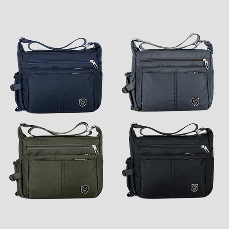 Lightweight Multi-Pocket Nylon Crossbody Bag Men's Casual Messenger Bag