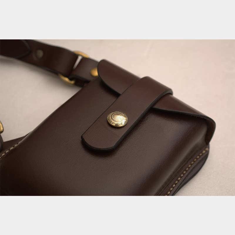 Leather Shoulder Holster Double Pocket Shoulder Strap Vest Pouch Bag