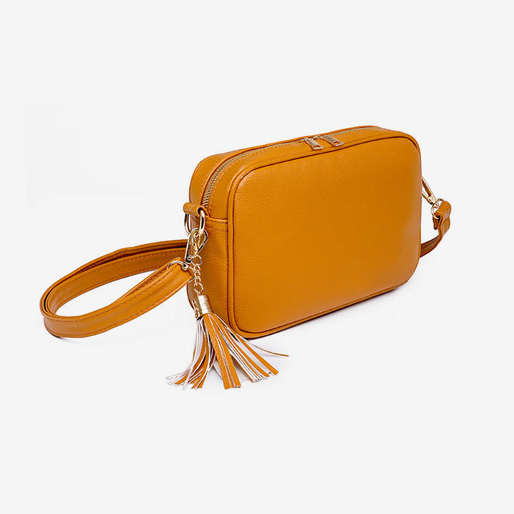 Crossbody Bag For Women Tassel Solid Color Casual Leather Bag