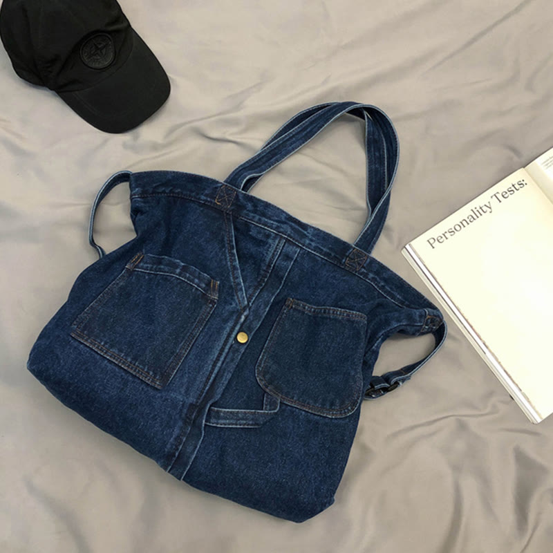 Denim Tote Bag For Women Large Capacity Crossbody Bag - image 10