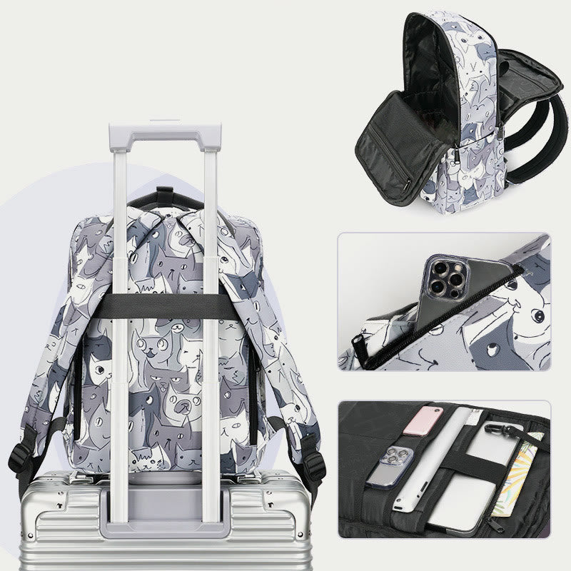 Multicolor Printed Laptop Backpack15.6 Inch College School Bookbag Travel Daypack