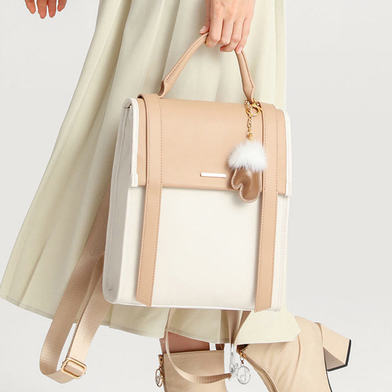 Lady Backpack Texture Vegan Leather Women Stylish Travel Daypack - image 5